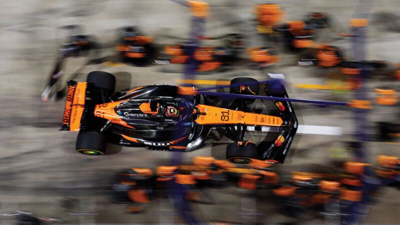 Pitstop for Oscar Piastri in the Qatar Grand Prix