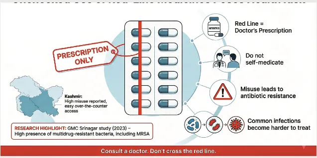 Unregulated sale of drugs with red line raises concerns in Kashmir
