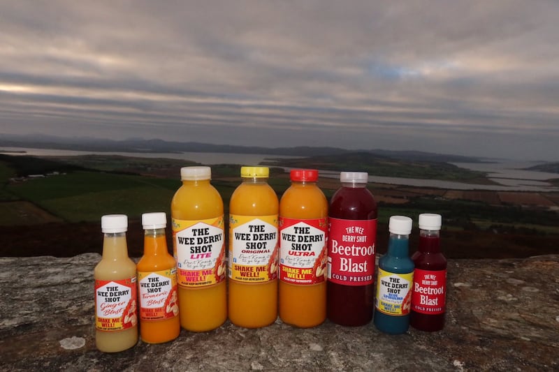 The couple's original shot that they used to make in their kitchen has expanded into a full range PICTURE: WEE DERRY SHOTS
