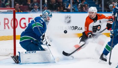 Canucks start well but fall 6-3 to Tocchet’s Flyers