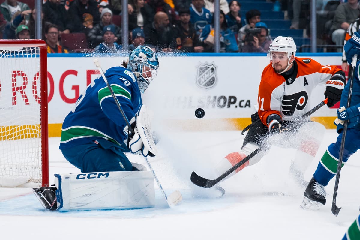 Canucks start well but fall 6-3 to Tocchet’s Flyers