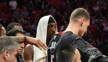 Heat's Nikola Jovic exits game against Raptors with elbow injury