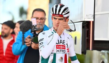 UAE Team Emirate - XRG team's Mexican rider Isaac del Toro prepares prior a training session in Benidorm, eastern Spain, on December 13, 2025. (Photo by Jose JORDAN / AFP via Getty Images)