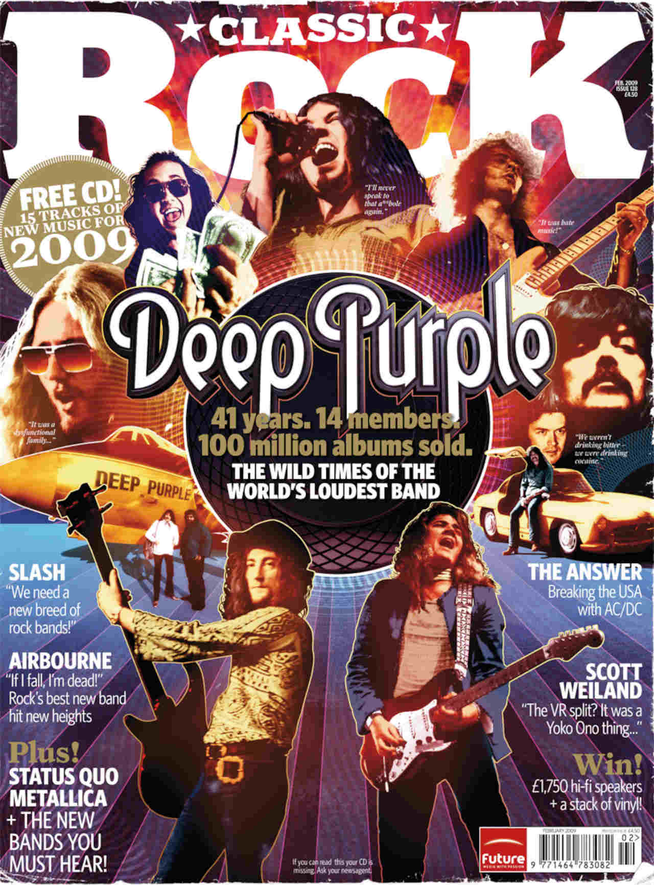 The cover of Classic Rock magazine issue 128 featuring Deep Purple