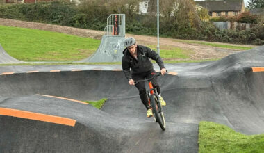 Track opens for cyclists and skateboarders