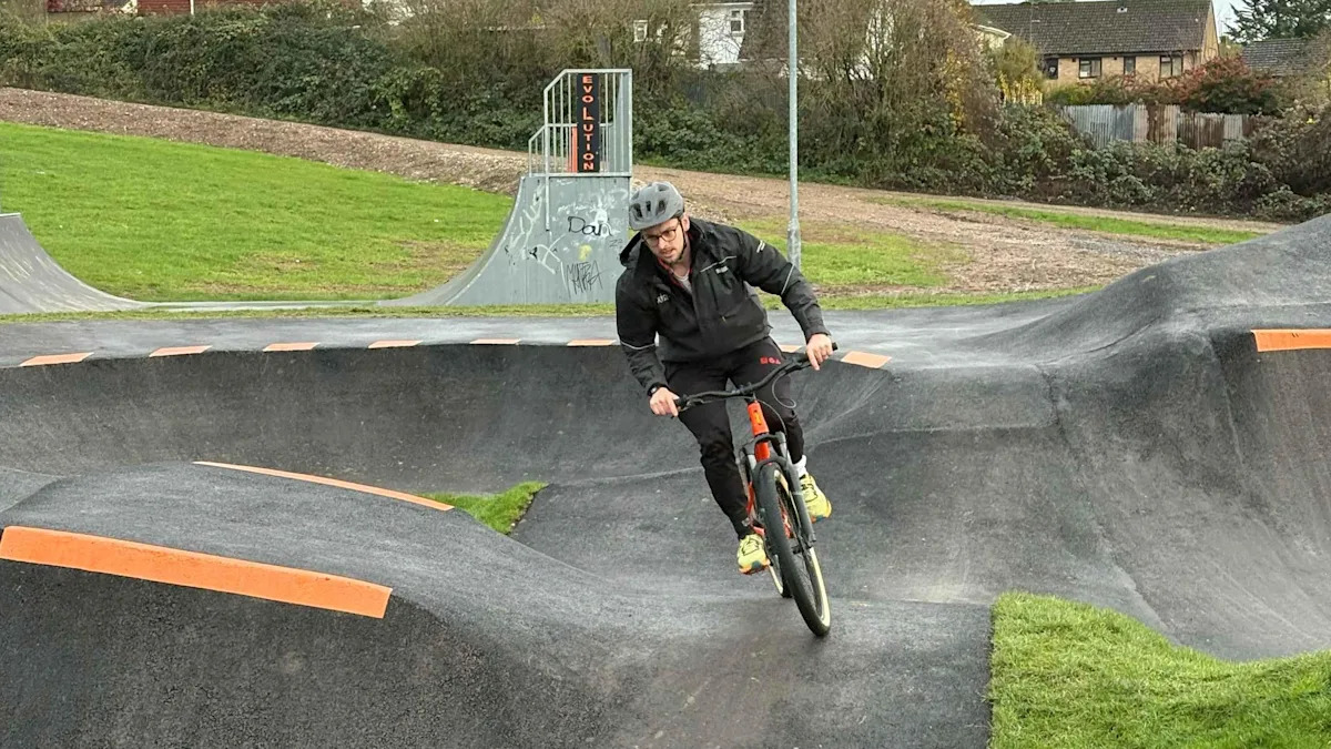 Track opens for cyclists and skateboarders