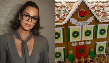 Khloe Kardashian Reacts to Fan Calling Out Ex Tristan Thompson's Name on Family Gingerbread House