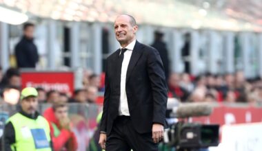 MILAN, ITALY - DECEMBER 14: Massimiliano Allegri, Head Coach of AC Milan, reacts during the Serie A match between AC Milan and US Sassuolo Calcio at Giuseppe Meazza Stadium on December 14, 2025 in Milan, Italy. (Photo by Marco Luzzani/Getty Images)
