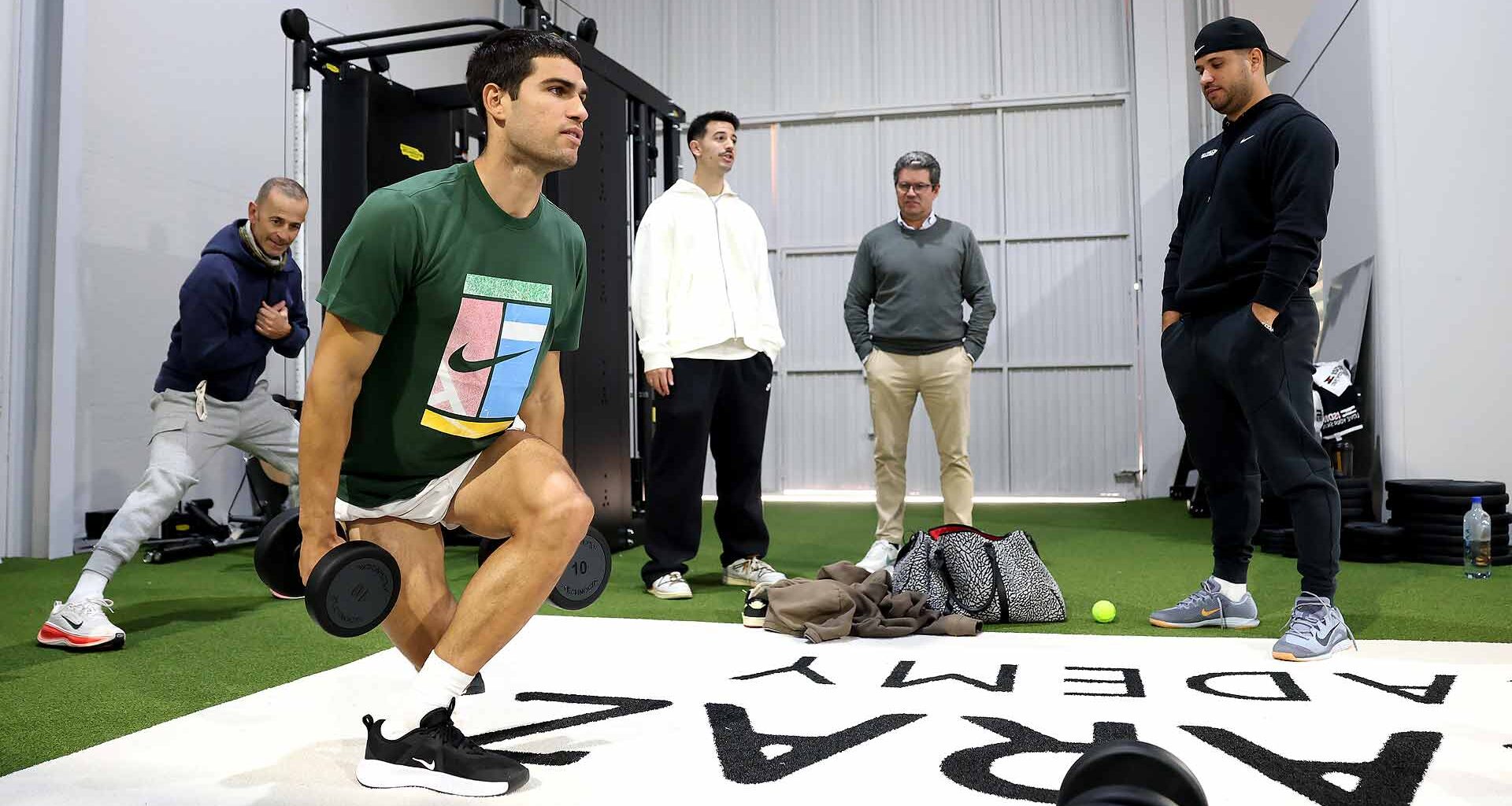 Carlos Alcaraz trains in Murcia in preparation for the 2026 season.