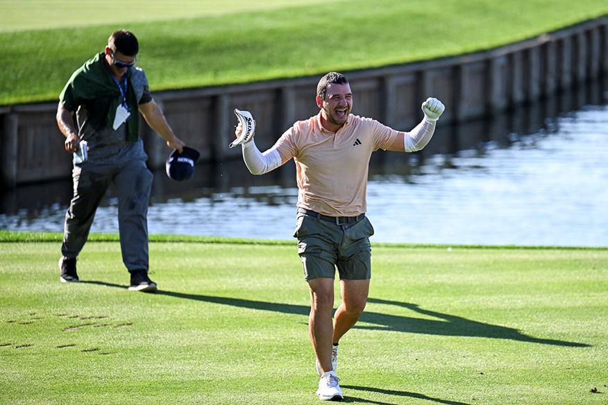 Alejandro Tosti pulled off an outrageous celebration after acing the 17th at TPC Sawgrass.