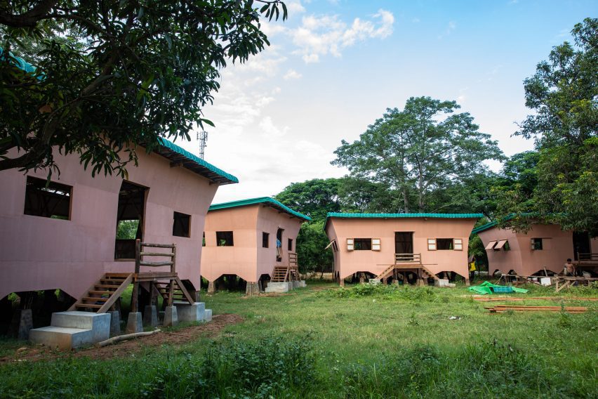 Exterior view of low-cost homes by Blue Temple