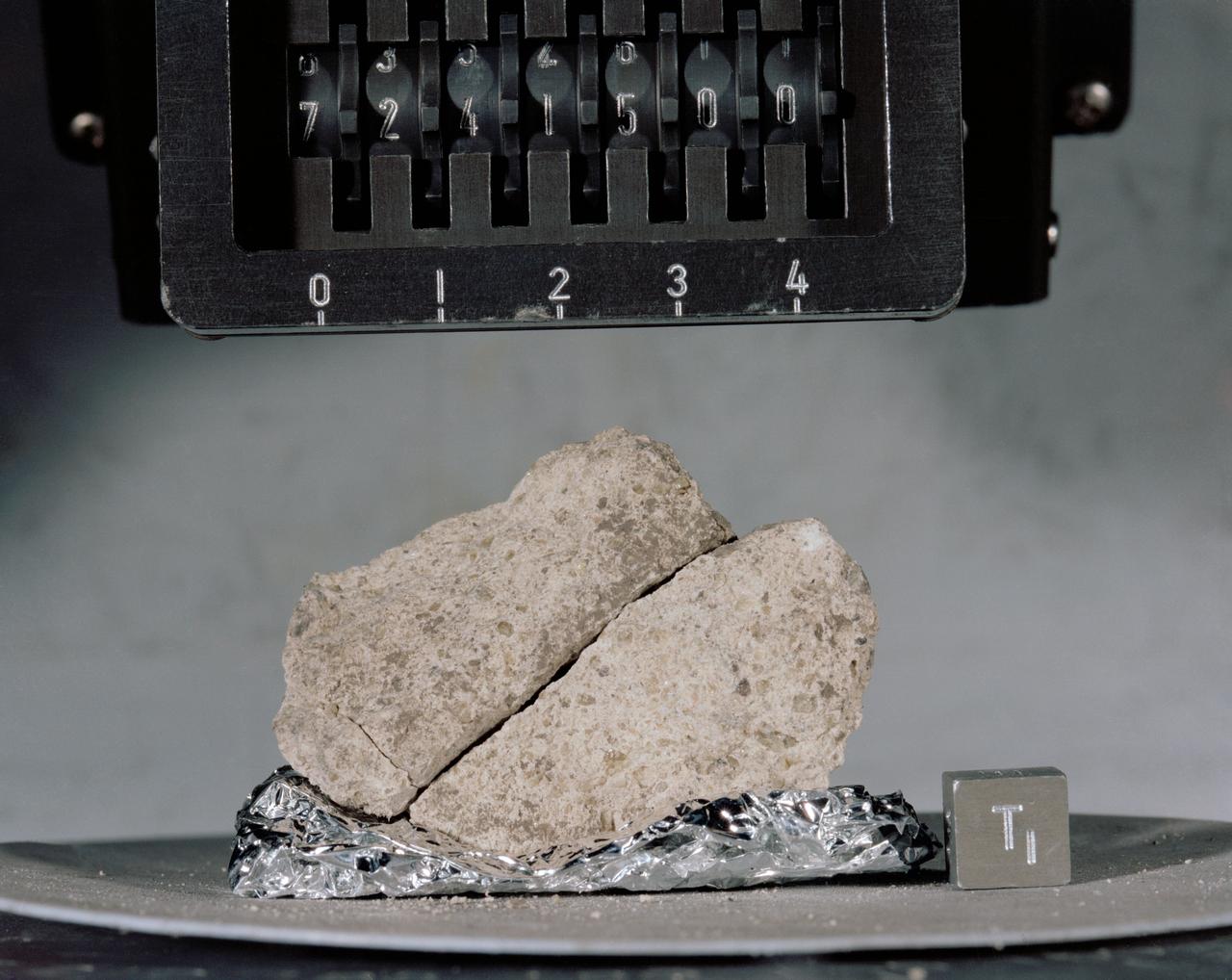 Lunar rocks collected during the Apollo 17 mission, like this one, helped the researchers probe the history of Earth, the moon, and Theia.