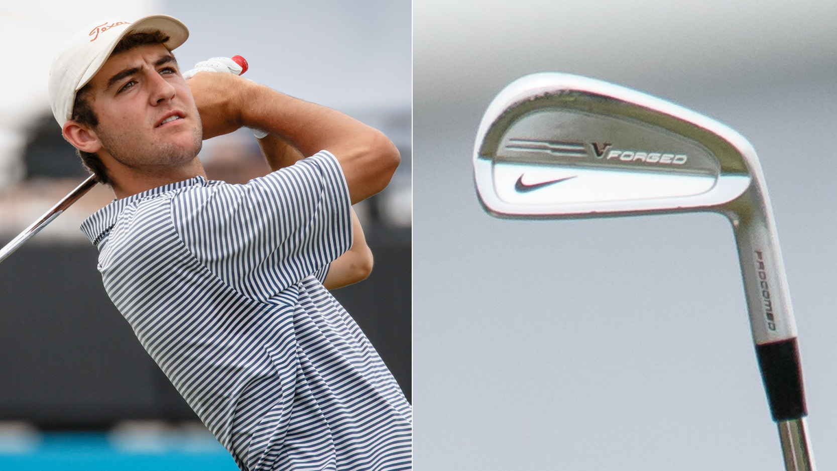 Close up of Scottie Scheffler's irons