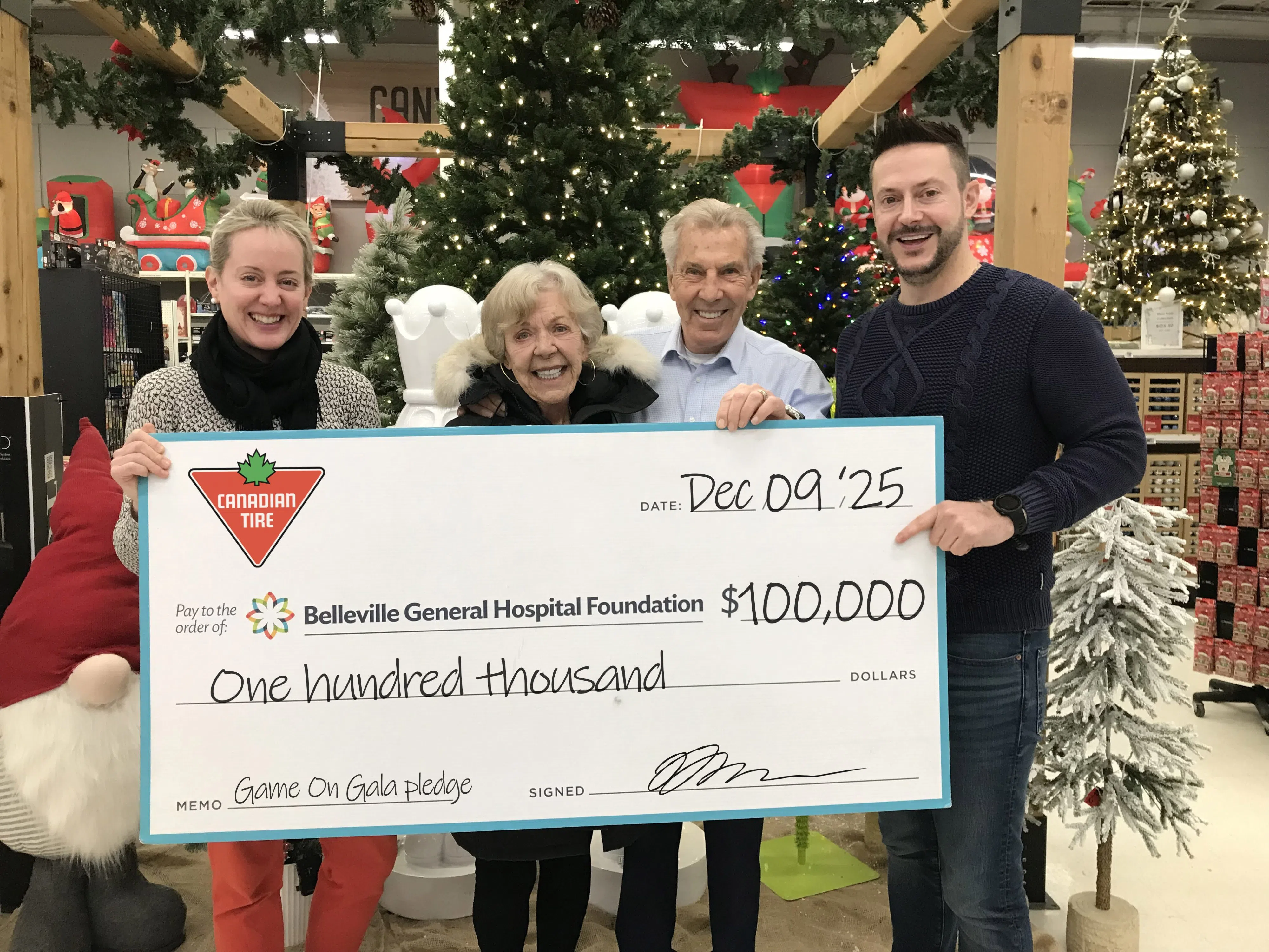 Owners of Canadian Tire Belleville make $100,000 pledge to BGHF