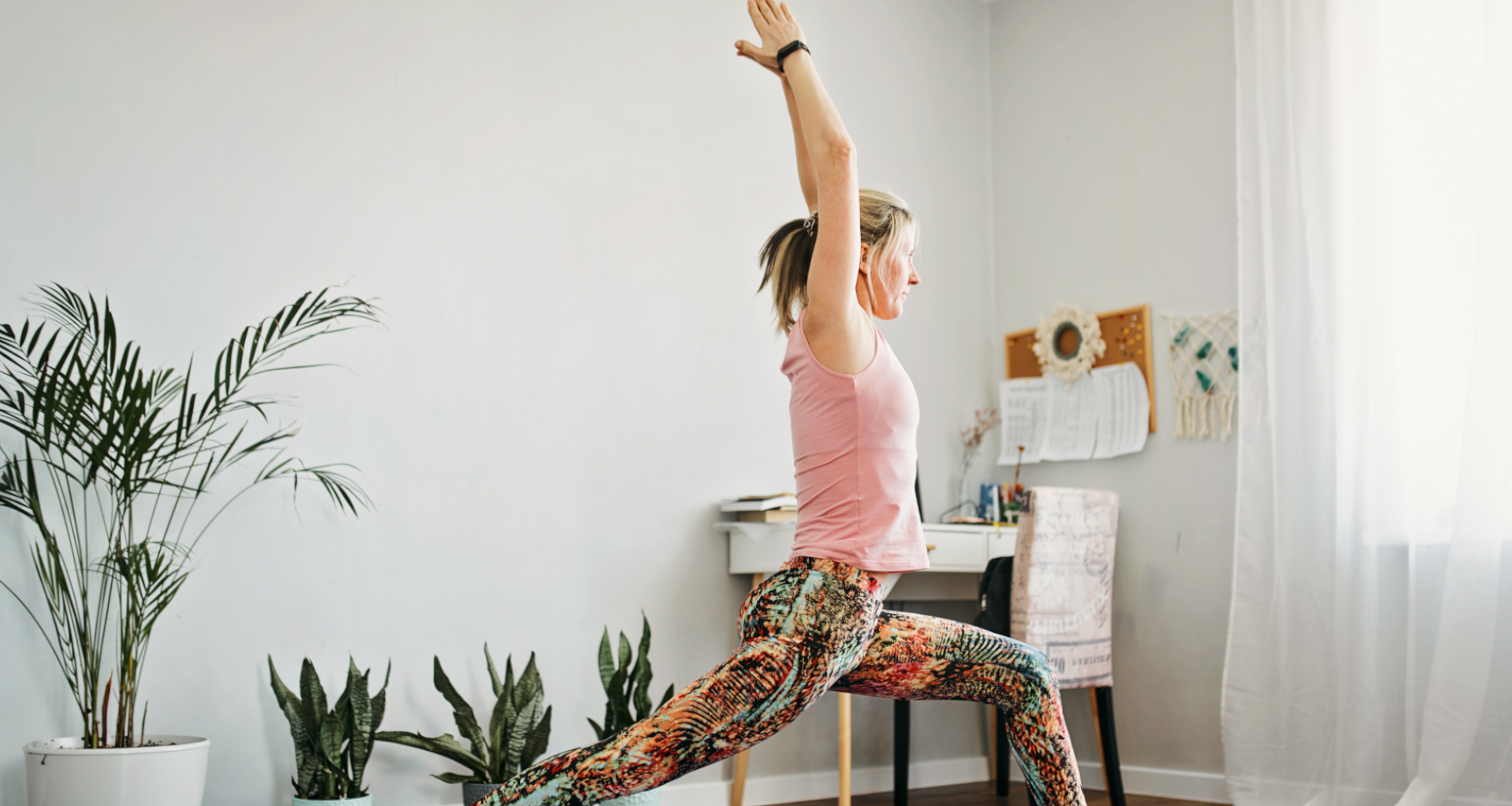 A woman doing a forward lunge
