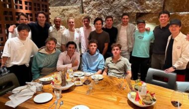 The 2025 Formula 1 drivers enjoy and end-of-year dinner together in Abu Dhabi