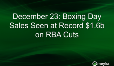 December 23: Boxing Day Sales Seen at Record $1.6b on RBA Cuts