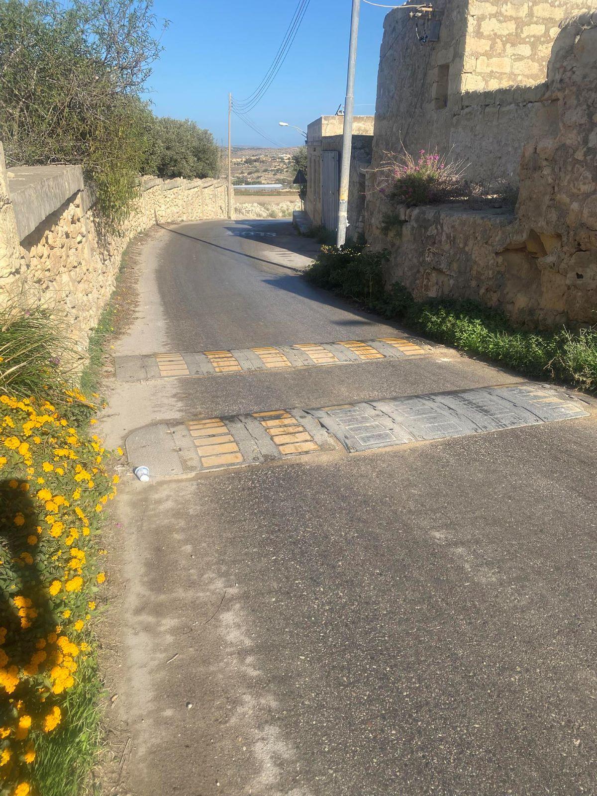 The double speed bumps in Mġarr.