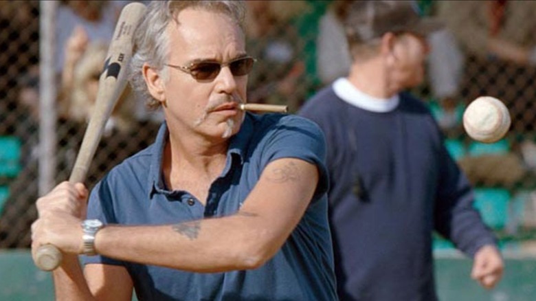 Morris Buttermaker about to swing his bat in Bad News Bears