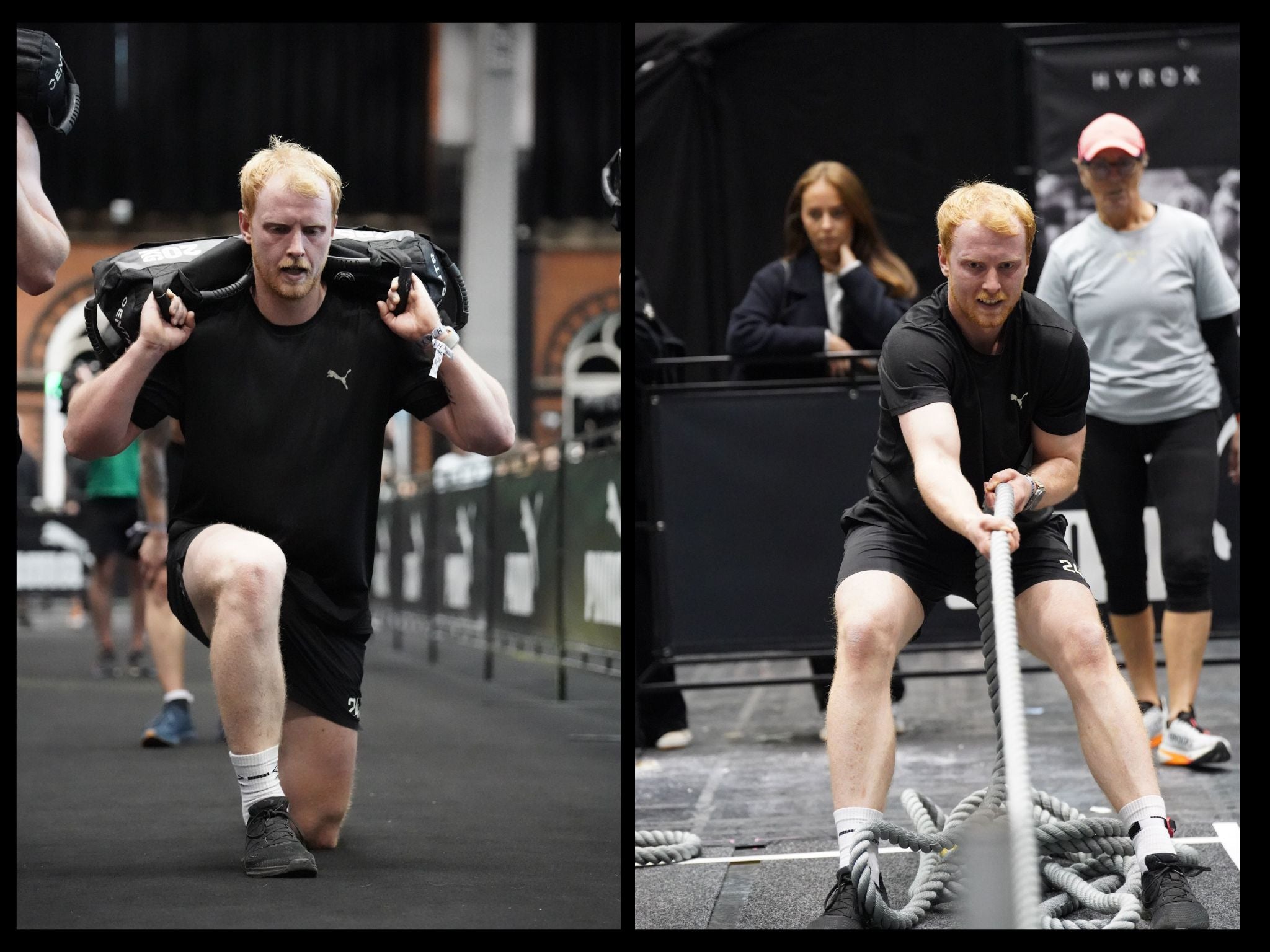 The first half of the Hyrox race left its mark, and after the sled pull my legs were in pieces