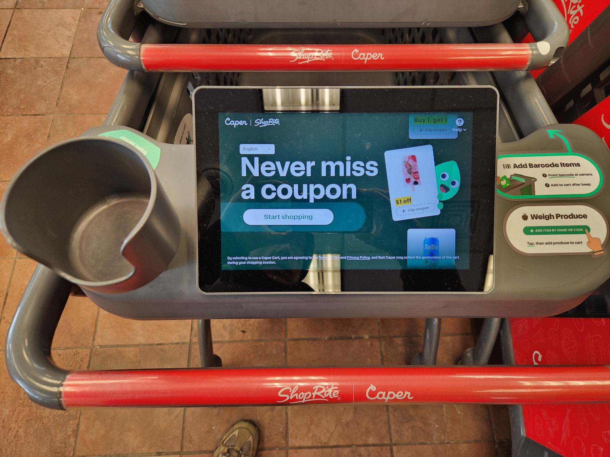 The Caper Cart screen