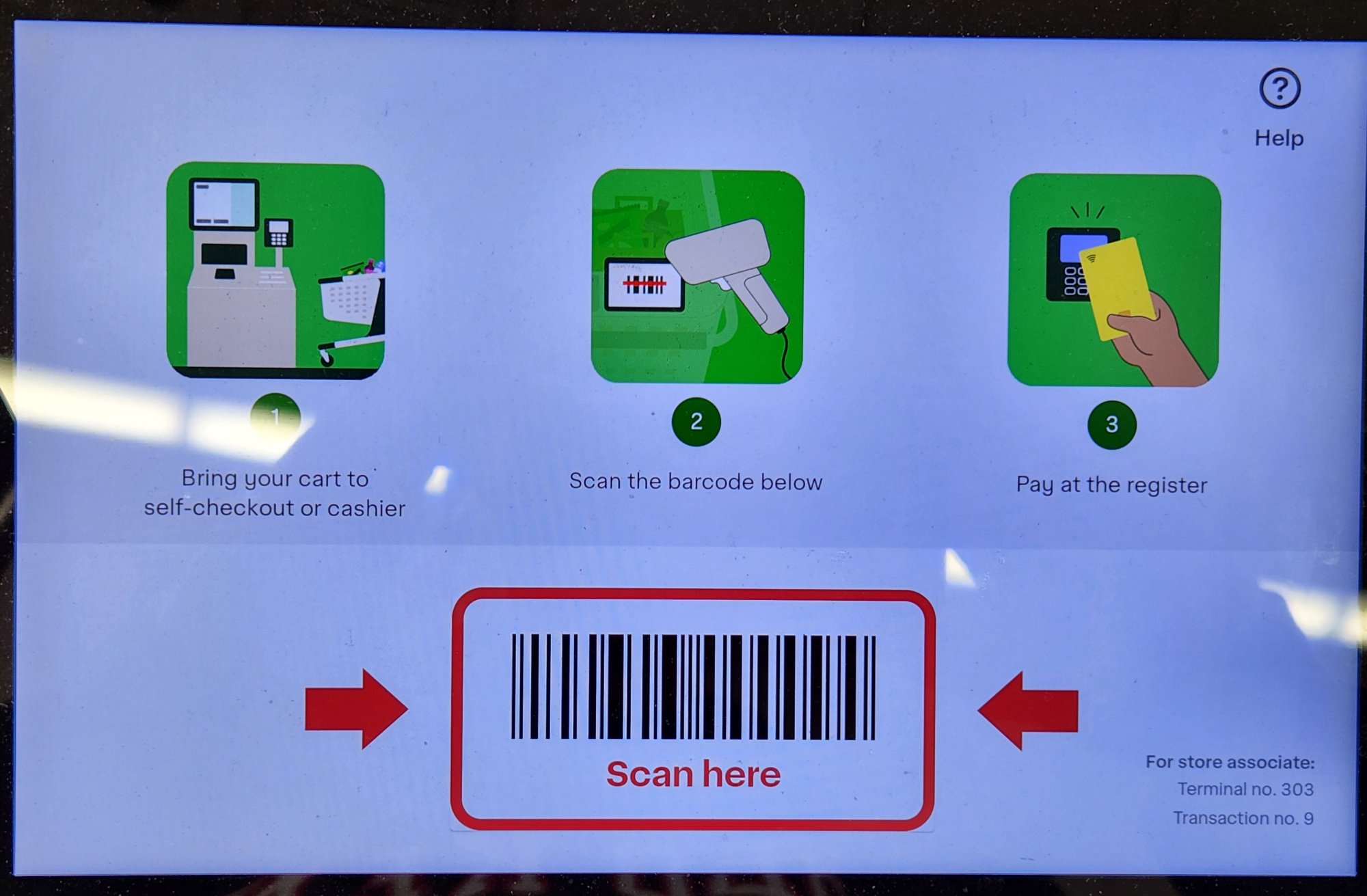 Barcode for checking out with a Caper Cart