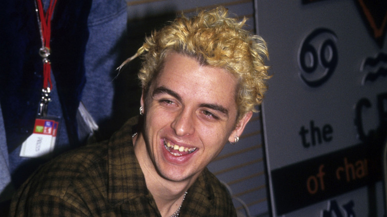 Billie Joe Armstrong of Green Day laughing in 1994 photo