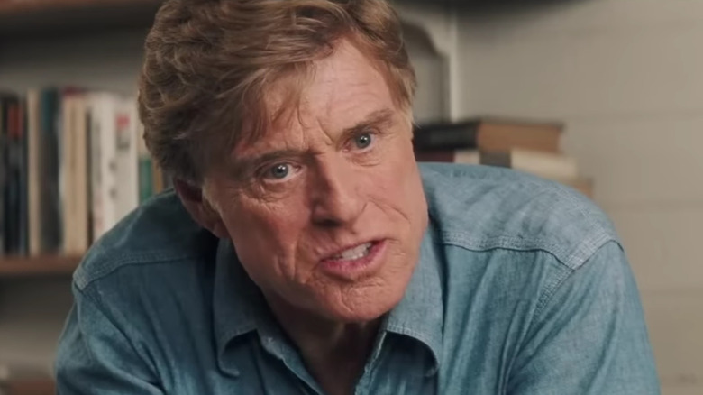 Robert Redford's Stephen Malley looking angry on Lions for Lambs