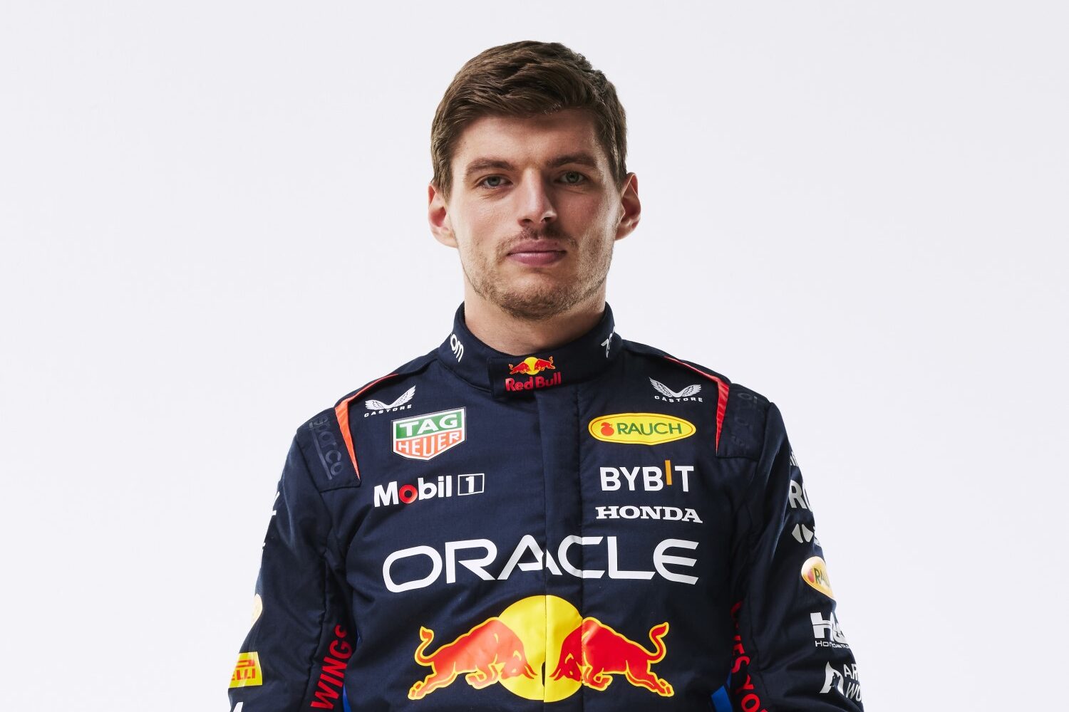 Max Verstappen poses for a portrait during Red Bull Racing 2024 Season Launch RB20 in London, UK // Sam Todd / Red Bull Content Pool