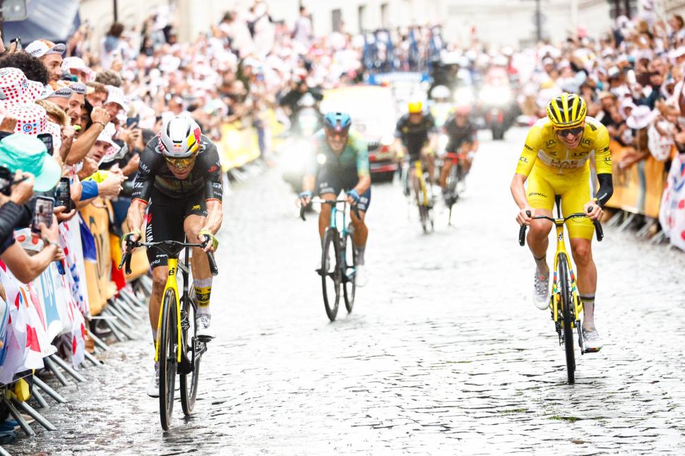 Tadej Pogačar and Wout van Aert, Montmartre, 2025 Tour de France