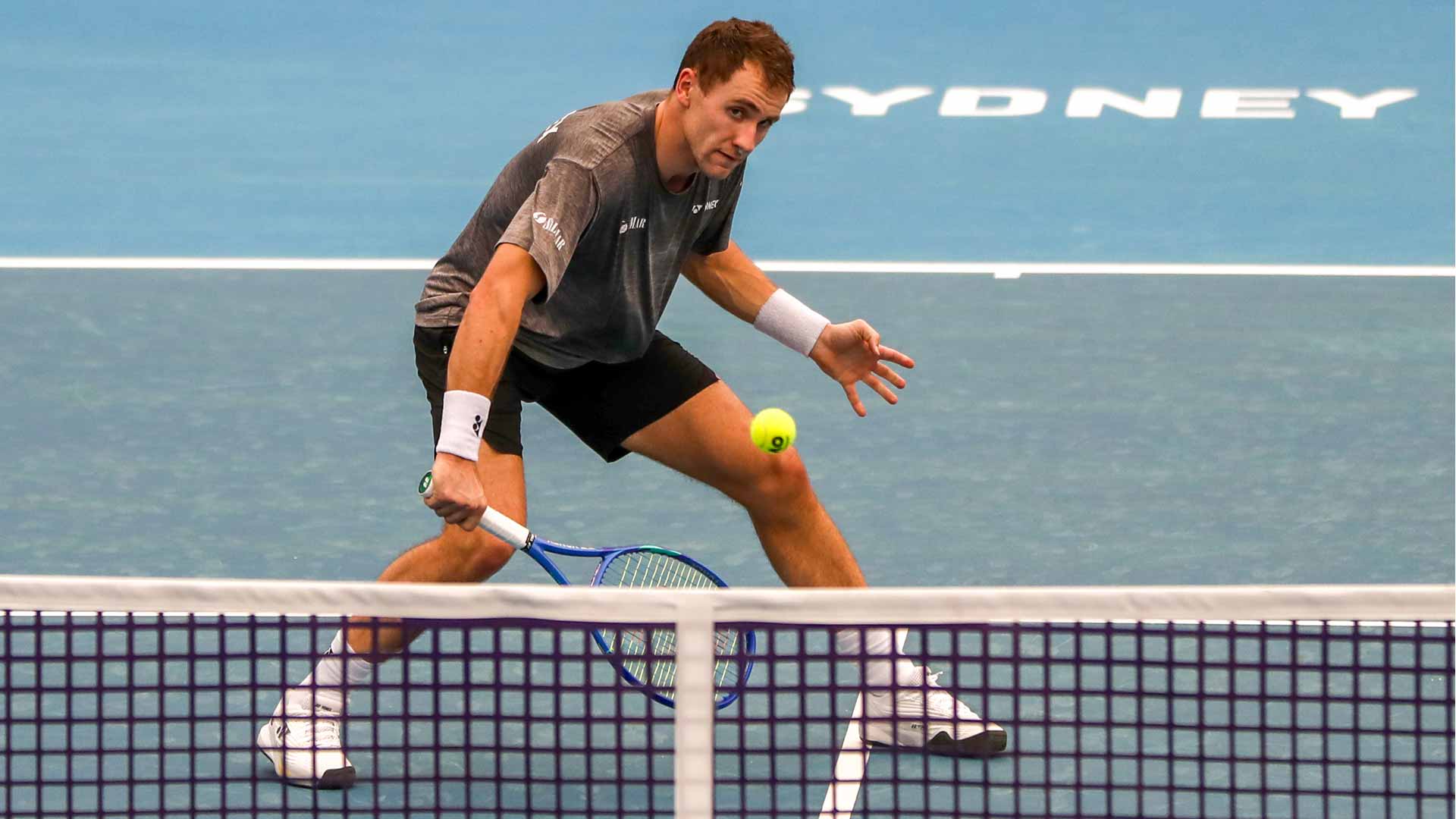 Casper Ruud practises Tuesday in Sydney ahead of the United Cup.