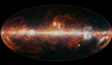 A map of the entire sky over Earth in 102 wavelengths of infrared light as seen by SPHEREx.