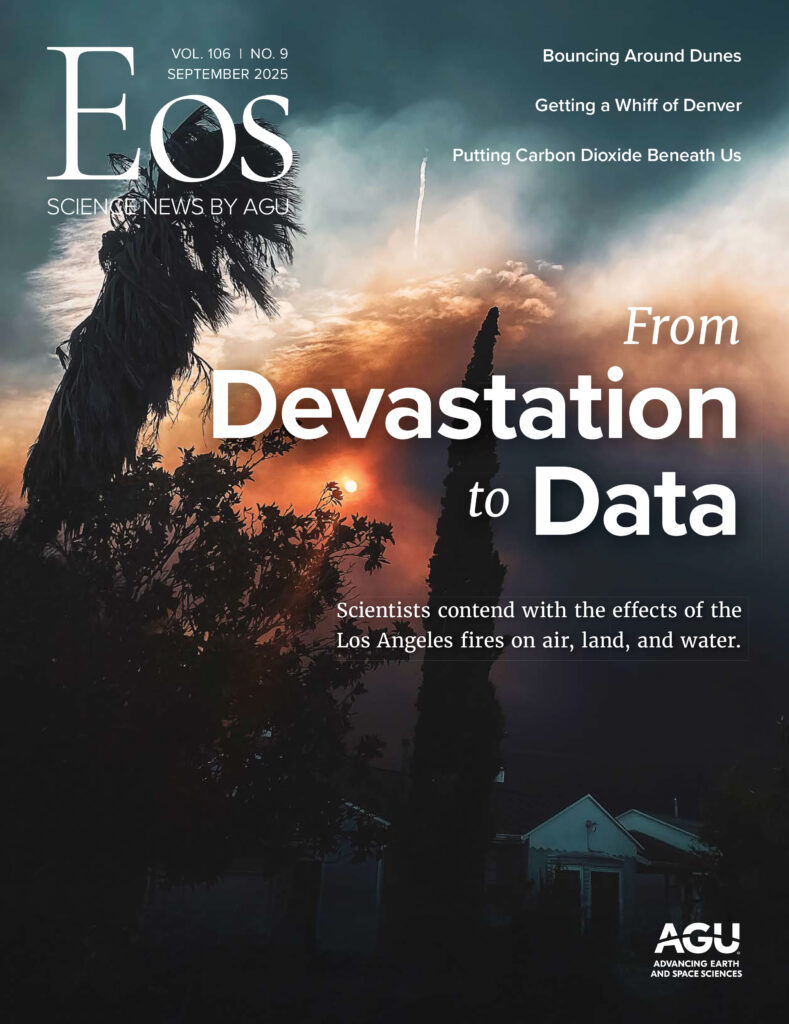 Cover of the September 2025 issue of Eos