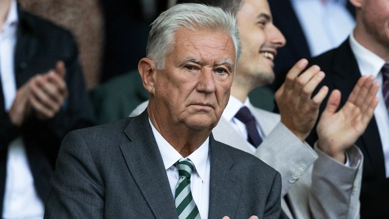 GLASGOW, SCOTLAND - AUGUST 15: Celtic Chairman Peter Lawwell during a Premier Sports Cup Second Round match between Celtic and Falkirk at Celtic Park, on August 15, 2025, in Glasgow, Scotland. (Photo by Ross Parker / SNS Group)