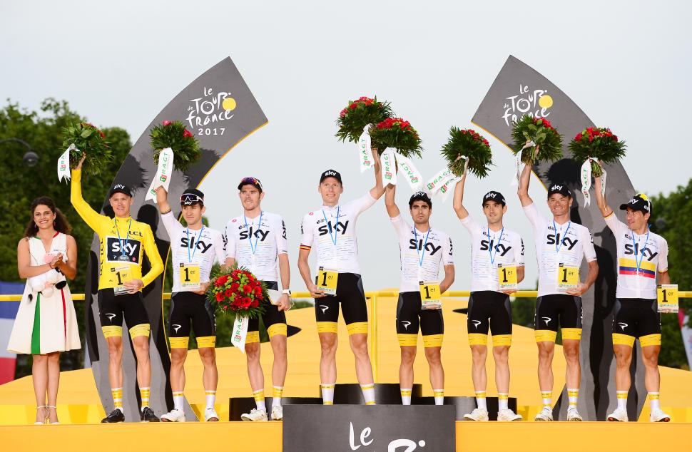 2017 Team Sky Tour de France podium