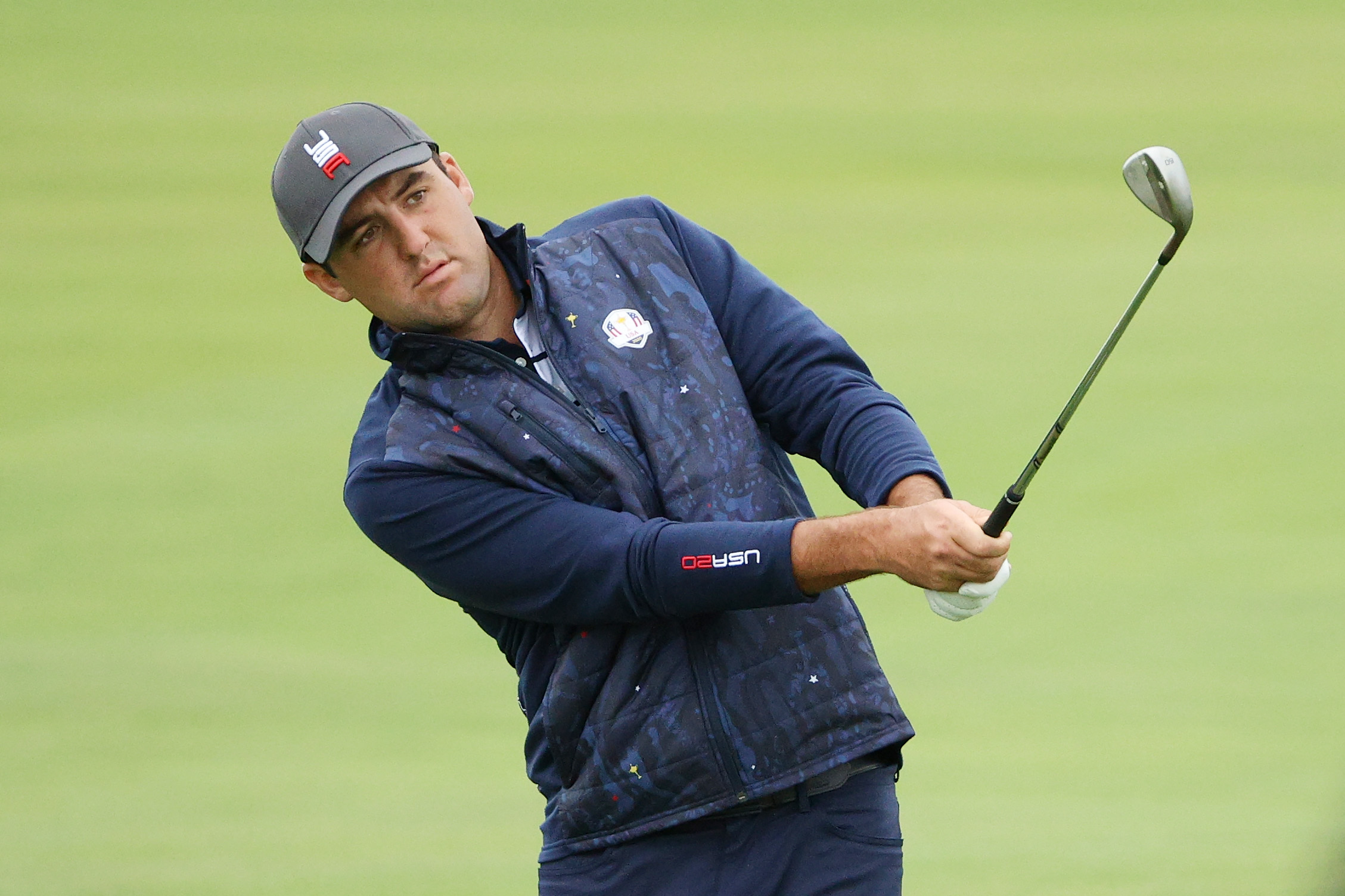 Scottie Scheffler hits a wedge shot