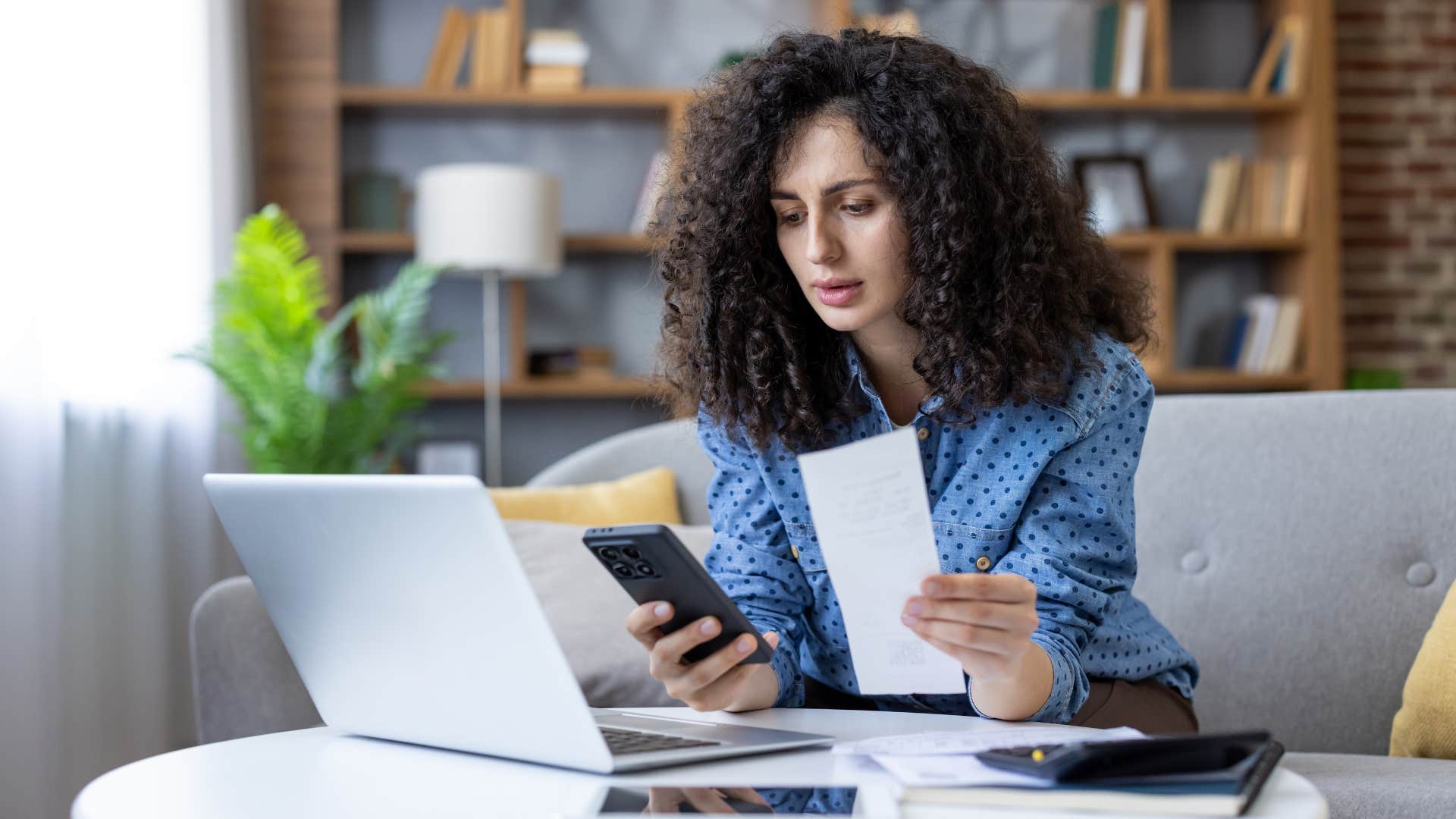 woman who is falling behind financially avoiding talking about budgeting