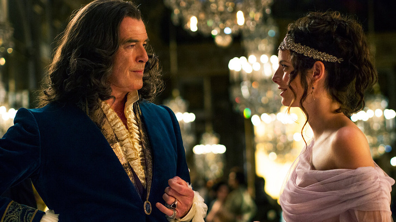 Pierce Brosnan and Kaya Scodelario as King Louis XIV and Marie-Josèphe in The King's Daughter