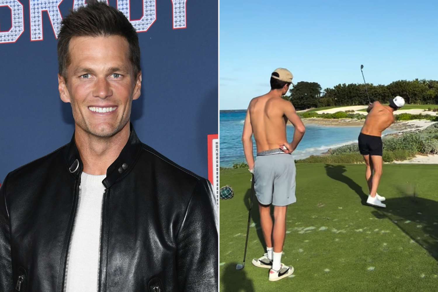 Tom Brady and Son Jack Play a Shirtless Round of Golf Before Christmas