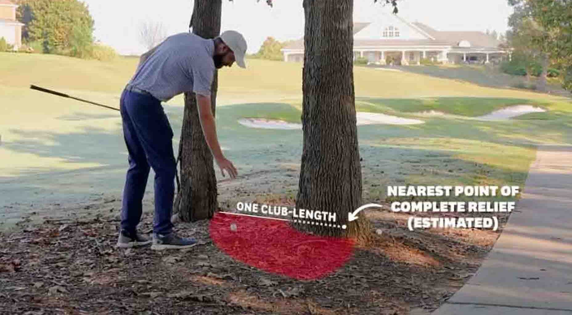 Craziest free drop in golf? This rules video explains it