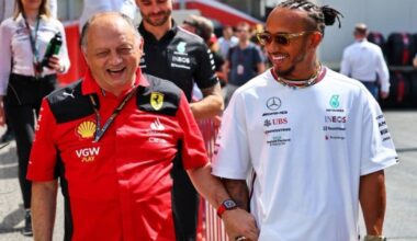 Fred Vasseur and Lewis Hamilton