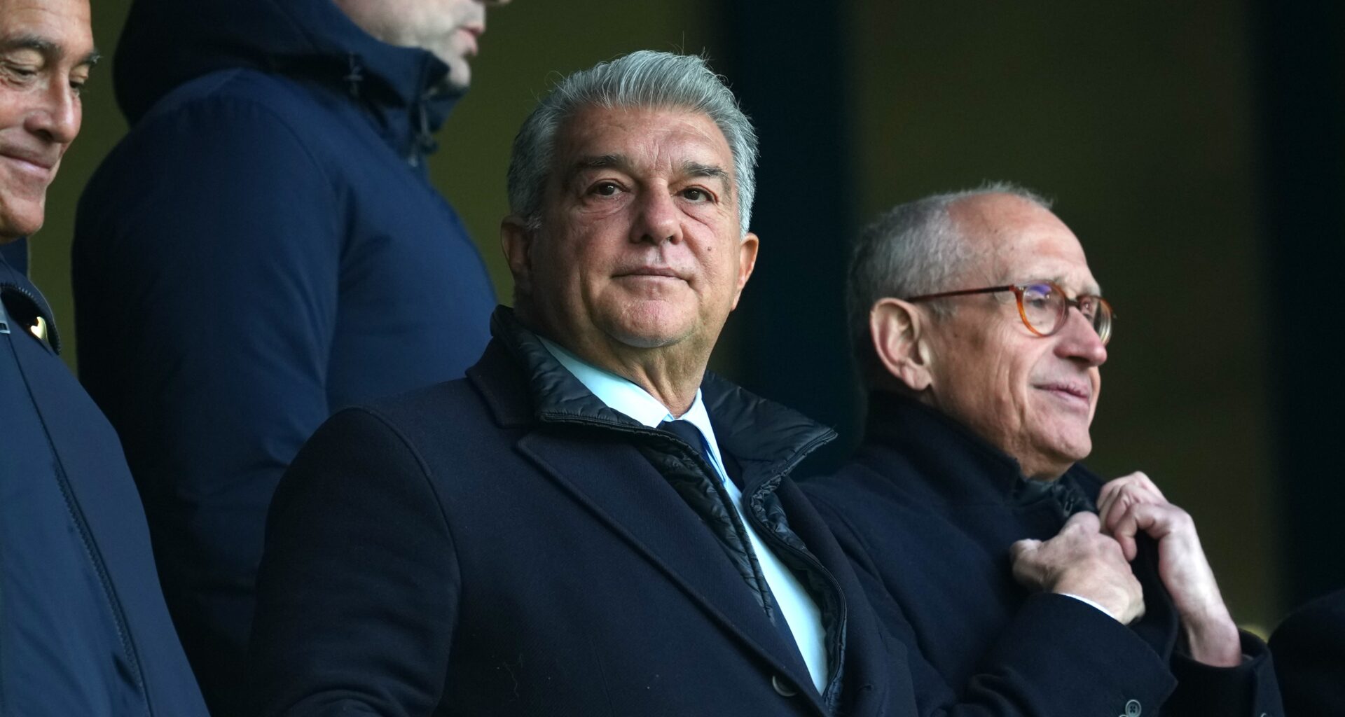 Joan Laporta reacts to Barcelona winners at Globe Soccer Awards