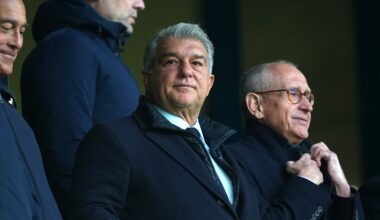 Joan Laporta reacts to Barcelona winners at Globe Soccer Awards