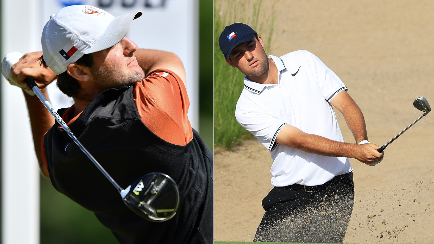 Scottie Scheffler hits a driver and a pitch shot