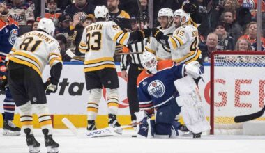 Oilers undone by Pastrnak's three-point effort in loss to Bruins