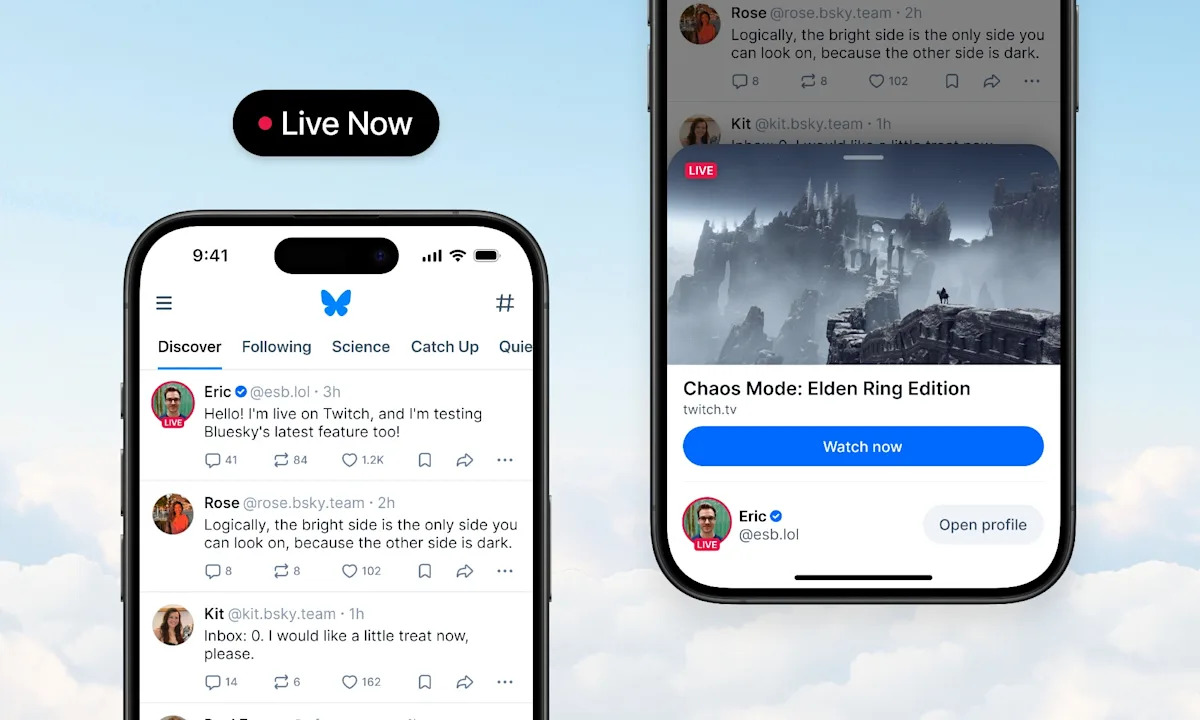 Bluesky's 'Live Now' badge is available to everyone