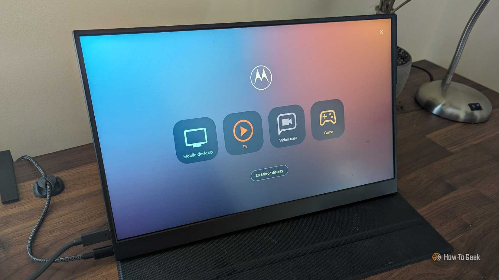 Motorola Ready For launcher on a portable monitor.