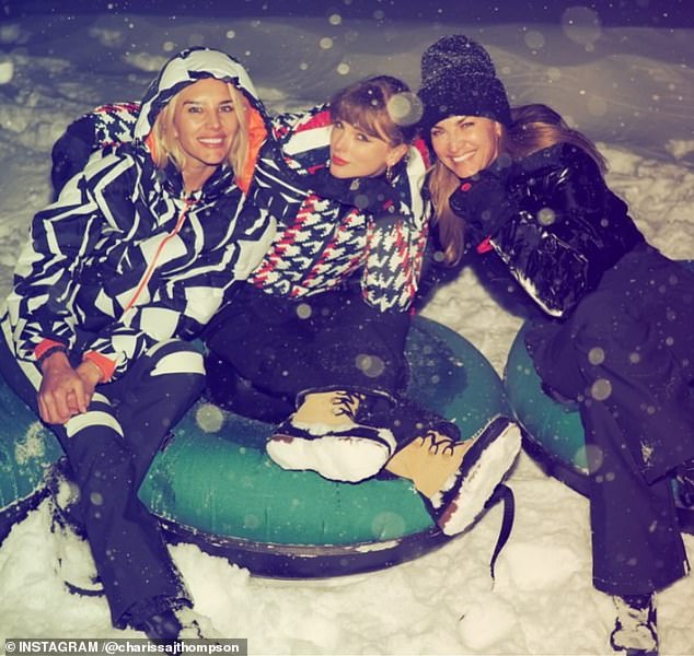 The Grammy winner cheerfully posed alongside sports commentators Charissa Thompson and Erin Andrews in the lighthearted image