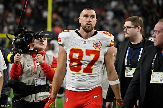 Kelce and the Kansas City Chiefs were beaten by the Las Vegas Raiders on Sunday