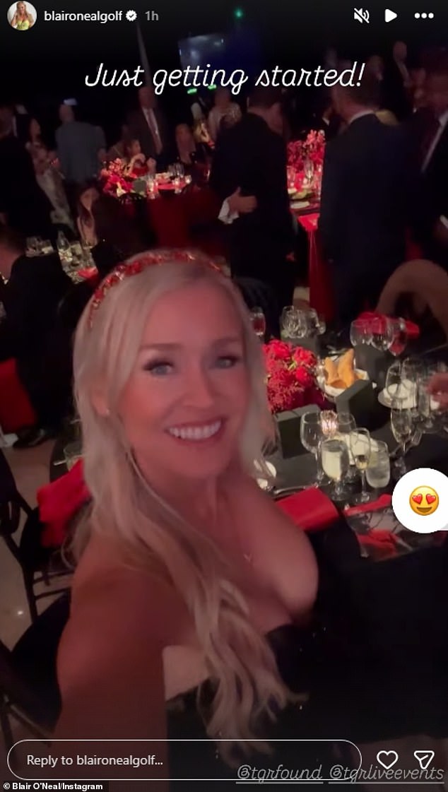 Golf influencer Blair O'Neal is pictured at Wednesday's birthday party at the Breakers